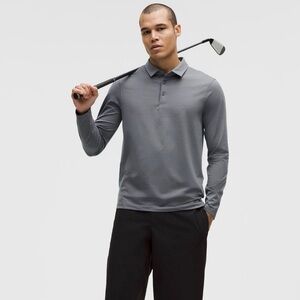 Lululemon Mens - Evolution Long Sleeve Polo Pique in Grey size Large